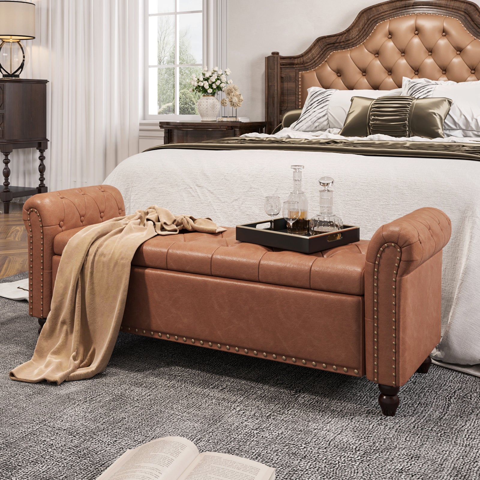 King Size End Of Bed Bench With Drawers Yellow Storage Bench For