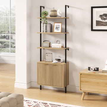Ladder Bookshelf with Cabinet, 71